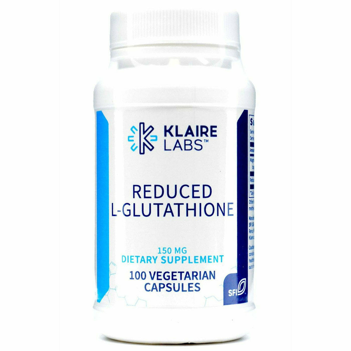 Reduced LGlutathione 150 mg 100 vcaps Klaire Labs — Blue Sky Vitamin