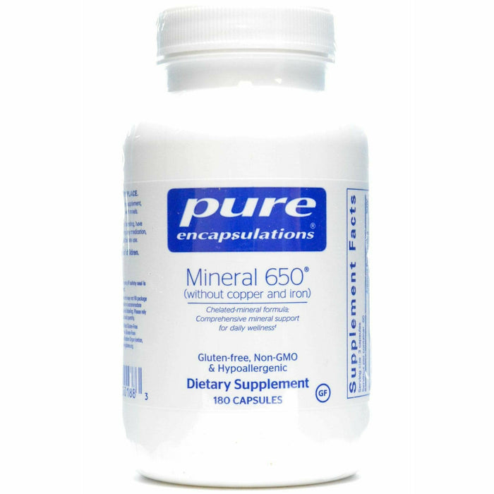 Pure Encapsulations, Mineral 650 w/out Copper & Iron 180 vcaps