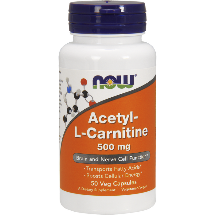 NOW, Acetyl-L Carnitine 500 mg 50 vcaps