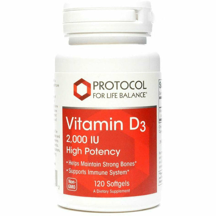 Protocol For Life Balance, Vitamin D3 2000 IU 120 softgels