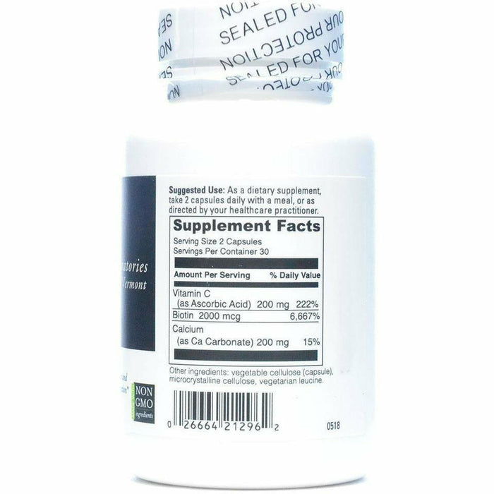 Davinci Labs, Biotin 60 Capsules Supplement Facts Label