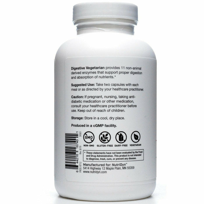 Digestive Vegetarian 180 capsules by Nutri-Dyn