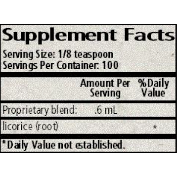 Wise Woman Herbals, Licorice Solid Extract 2 fl. oz. Supplement Facts Label