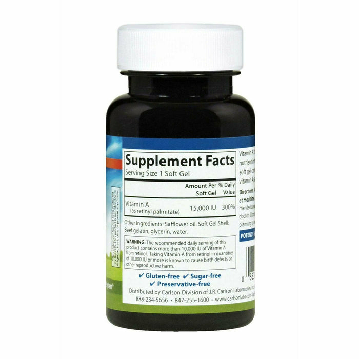 Vitamin A 15000 IU Palmitate 120 gels by Carlson Labs