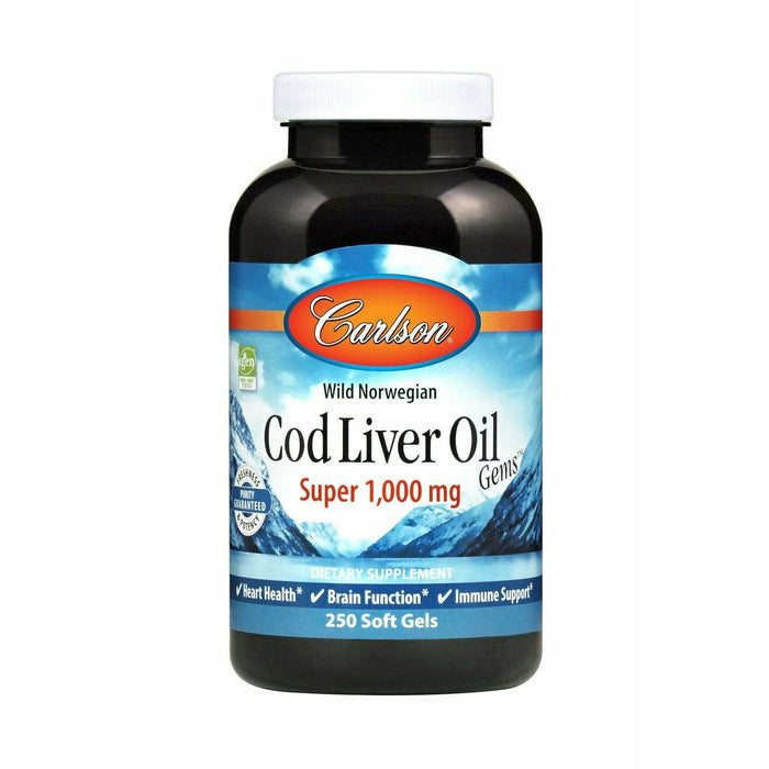 Carlson Labs, Super Cod Liver Oil 1000 mg 250 gels