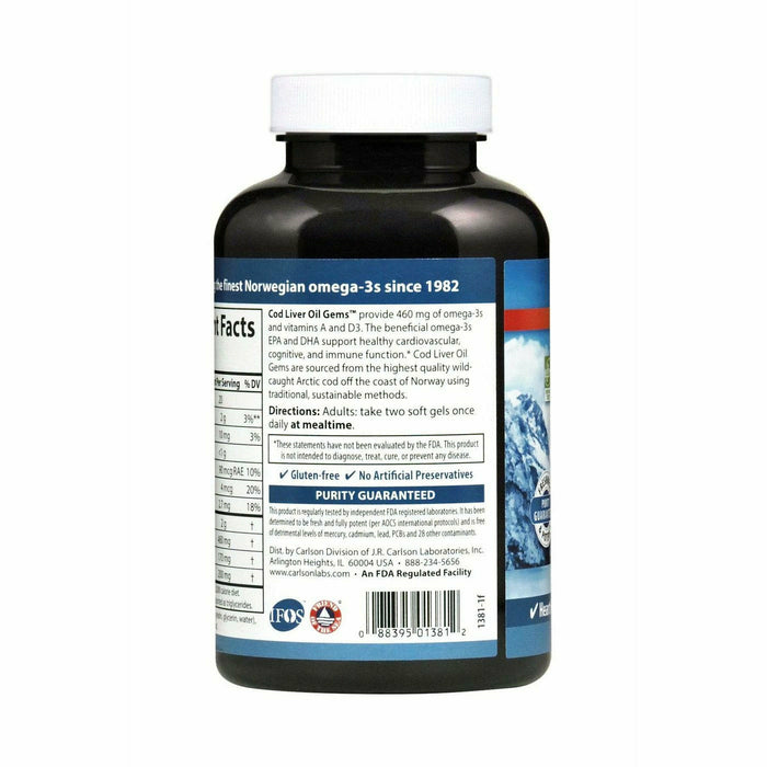 Cod Liver Oil 460 mg 150 gels by Carlson Labs