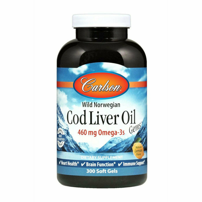 Carlson Labs, Cod Liver Oil Lemon 1000 mg 300 softgels