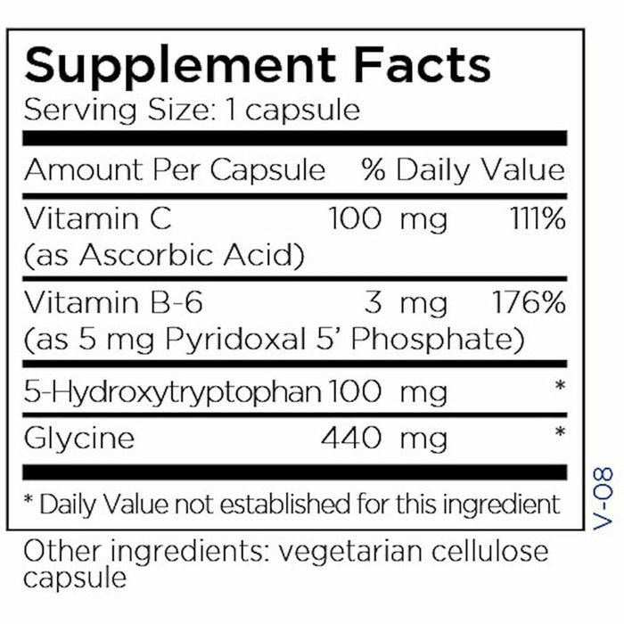 5-HTP 100 mg 120 vcaps by Metabolic Maintenance Supplement Facts Label
