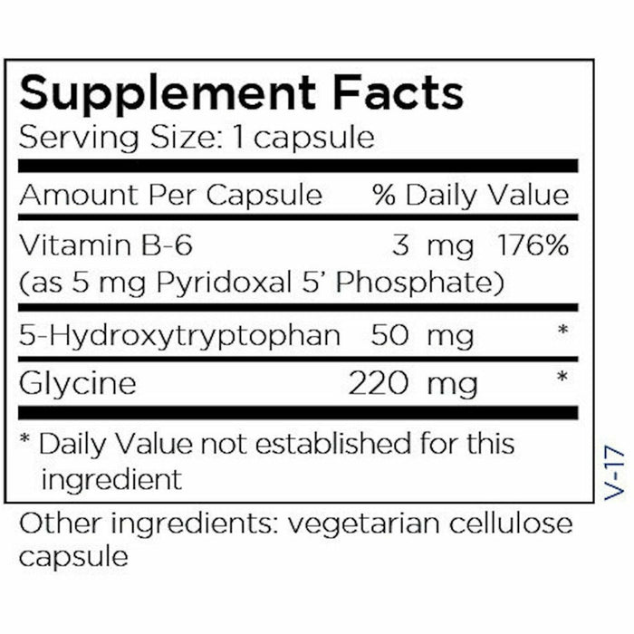 5-HTP 50 mg 60 caps by Metabolic Maintenance Supplement Facts Label