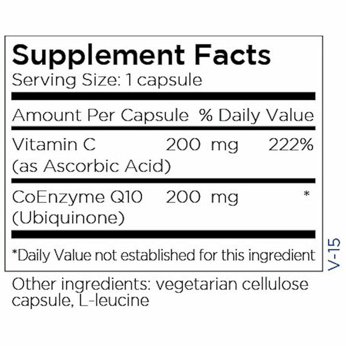 CoQ10 200 mg 60 caps by Metabolic Maintenance Supplement Facts Label