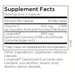 Curcumin + C 60 caps by Metabolic Maintenance Supplement Facts Label