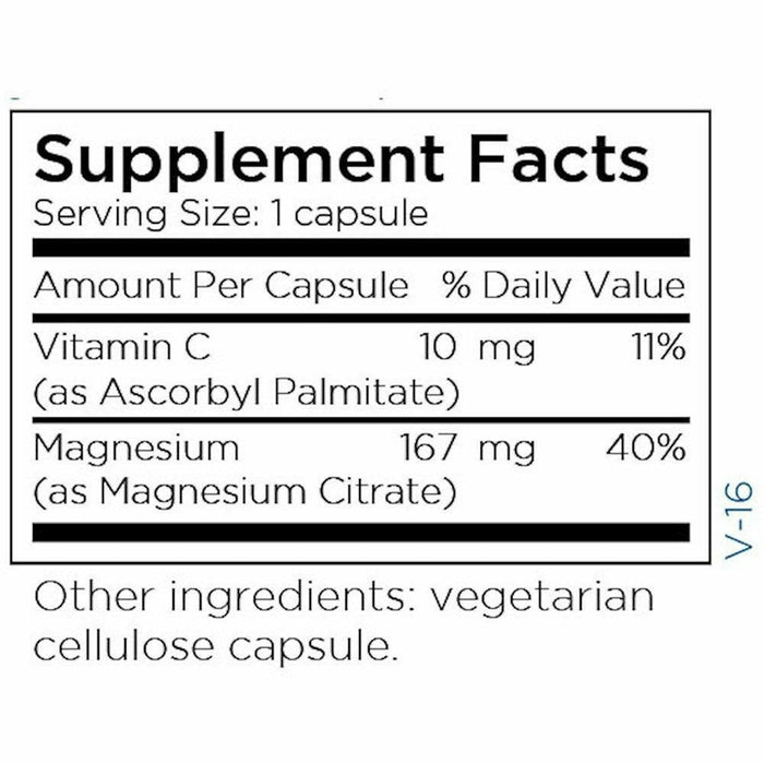 Magnesium Citrate 120 caps by Metabolic Maintenance Supplement Facts Label