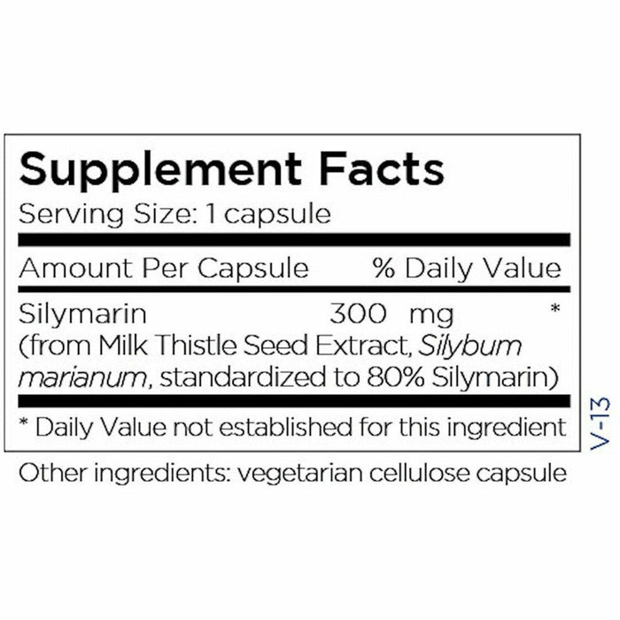 Silymarin 300 mg 60 caps by Metabolic Maintenance Supplement Facts Label