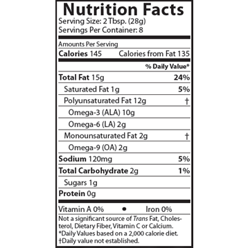 Garlic Paprika Superfood Dressing 8 fl oz by Foods Alive Nutrition Facts Label