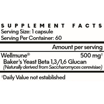 Immune Health Basics 500 mg 60 caps by Immune Health Basics Supplement Facts Label
