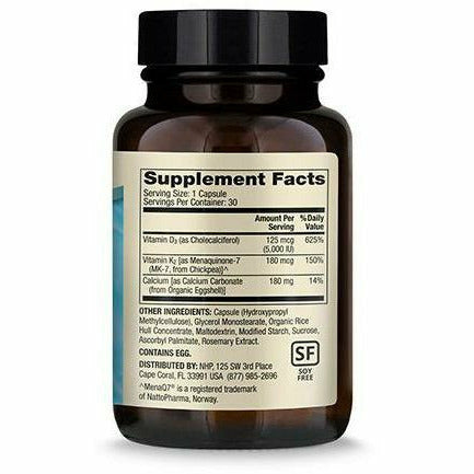 Calcium with Vitamins D3 & K2 30 caps by Dr. Mercola Supplement Facts