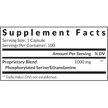 Seriphos 100 Capsules by InterPlexus Supplement Facts Label