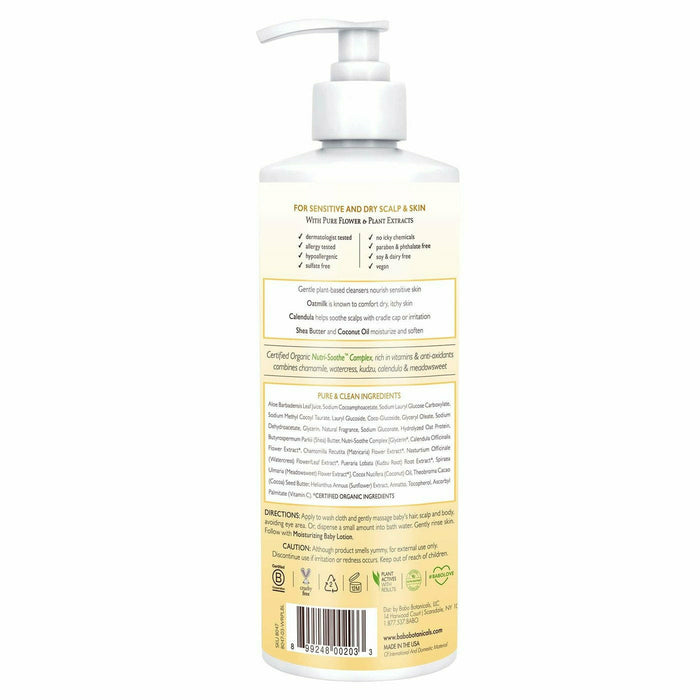 Ingredients, Babo Botanicals, Moisturizing Shampoo and Wash 16 Fl Oz