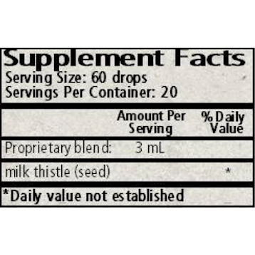 Wise Woman Herbals, Milk Thistle (Silybum marianum) 2 fl. oz. Supplement Facts Label