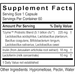 Probiotic 60 caps by Transformation Enzyme Supplement Facts Label