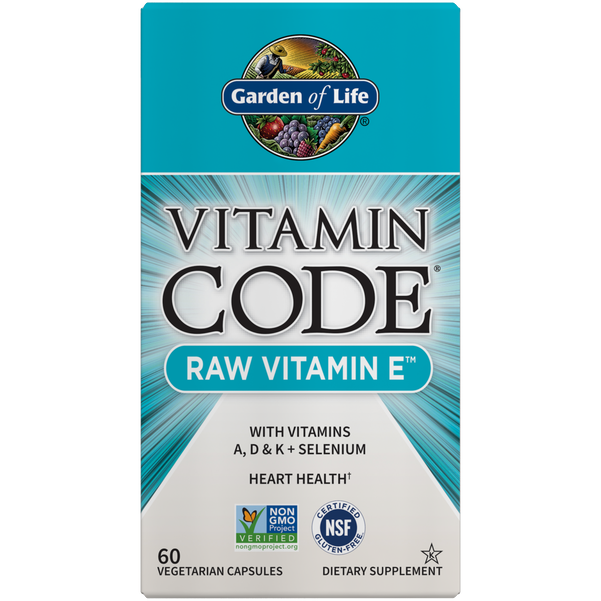Vitamin Code Raw Vitamin E 60 vegcaps By Garden Of Life