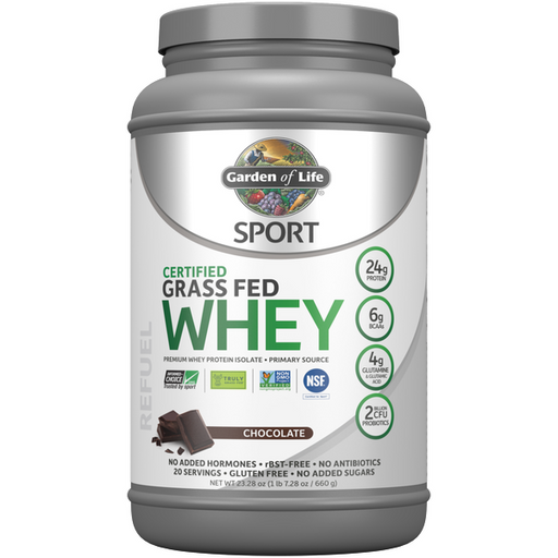 Certified Grass Fed Whey: Chocolate 23.28 oz by Garden of Life Sport