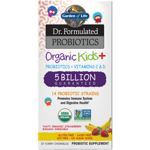 Organic Kids Probiotics Strw/Ban 30chews By Garden Of Life