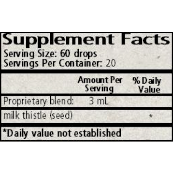 Wise Woman Herbals, Milk Thistle Glycerite (Silybum) 2 fl. oz. Supplement Facts Label