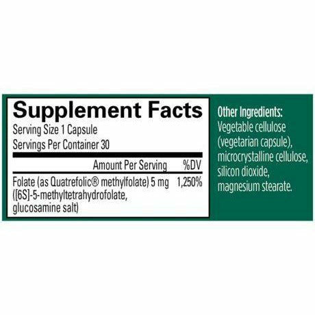 MethylFolate 30 caps by BrainMD Supplement Facts Label