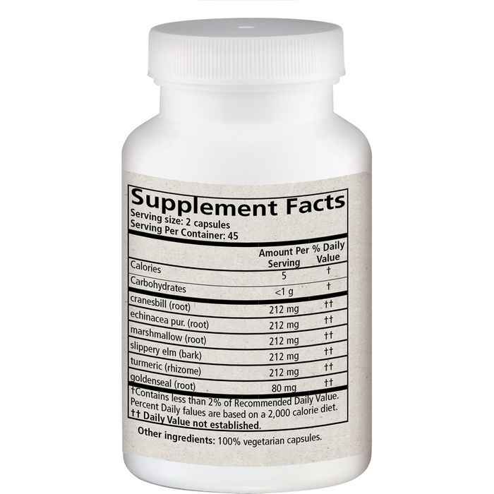 Wise Woman Herbals, GI Capsules 90 caps Supplement Facts