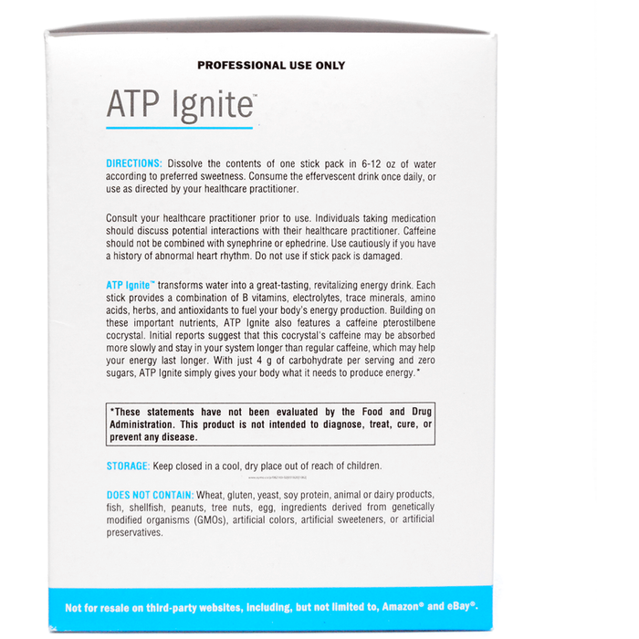 ATP Ignite Citrus 30 Servings by Xymogen Directions Use Label