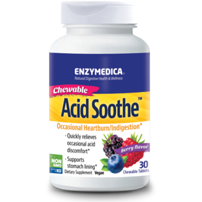  Enzymedica, Acid Soothe Chewable Berry 30 Chewable Tablets