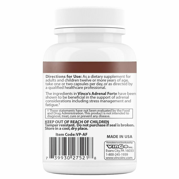 Product label image of Adrenal Forte 60 tabs by Vinco