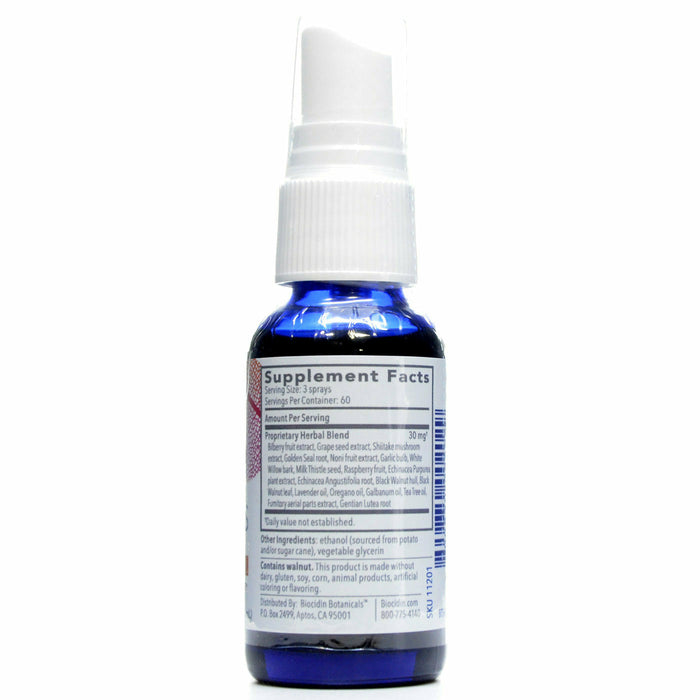Biocidin Botanicals, BiocidinTS Daily Herbal Throat Spray 1 oz Supplement Facts