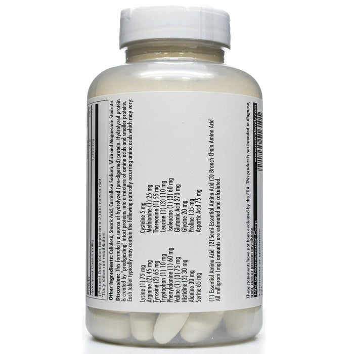 KAL, Amino Acid Complex 1000 100 tablets Supplement Facts Label Continued