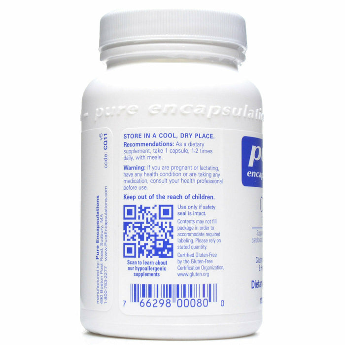 Pure Encapsulations, CoQ10 120 mg 120 capsules Warning Label
