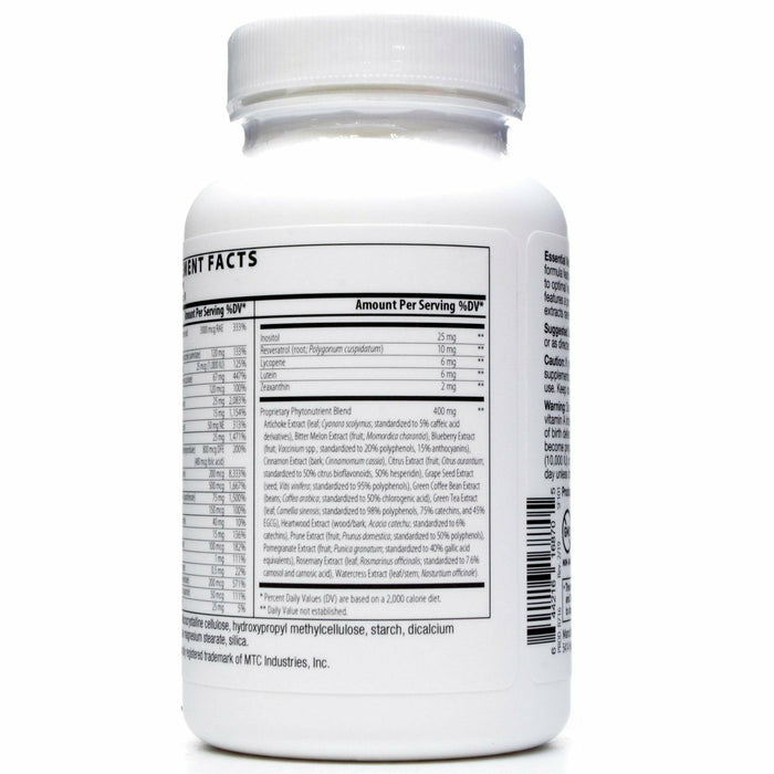 Nutri-Dyn, Essential Multi 90 capsules Supplement Facts Label Continued