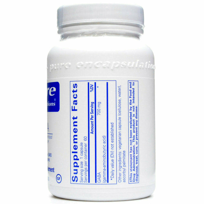 Pure Encapsulations, GABA 60 capsules Supplement Facts