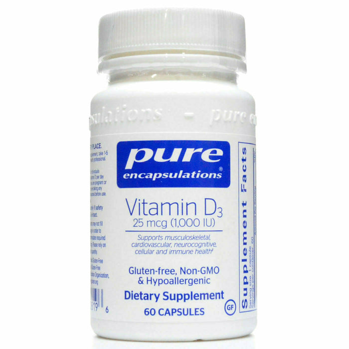 Pure Encapsulations, Vitamin D3 1000 IU 60 capsules