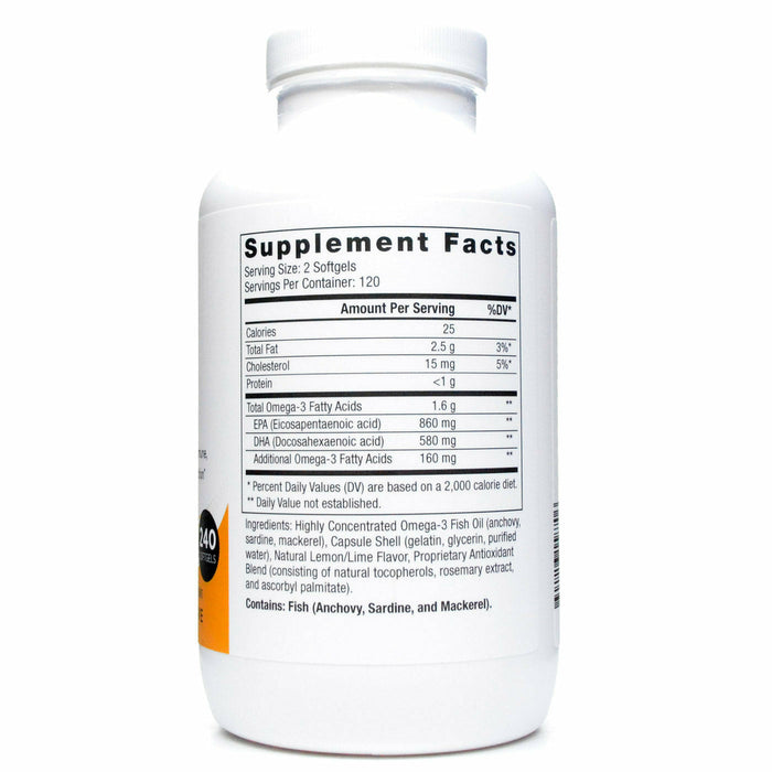 Nutri-Dyn, Omega Pure EPA-DHA 720 240 softgels Supplement Facts Label