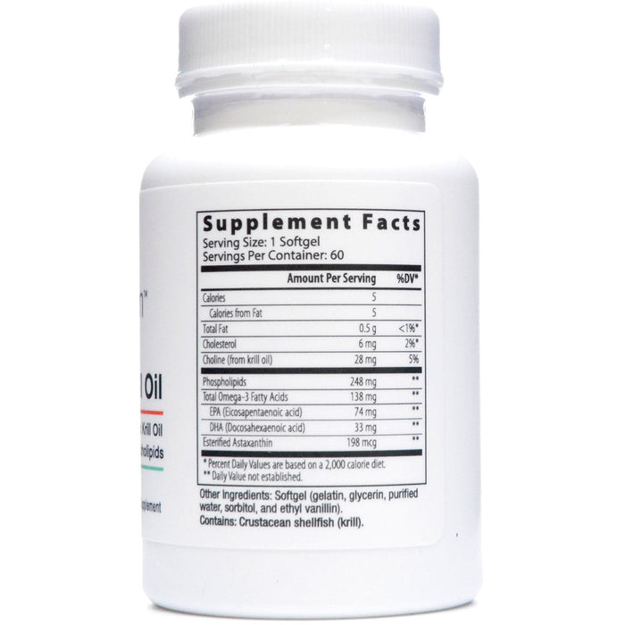 Nutri-Dyn, Neptune Krill Oil 60 Softgels Supplement Facts Label