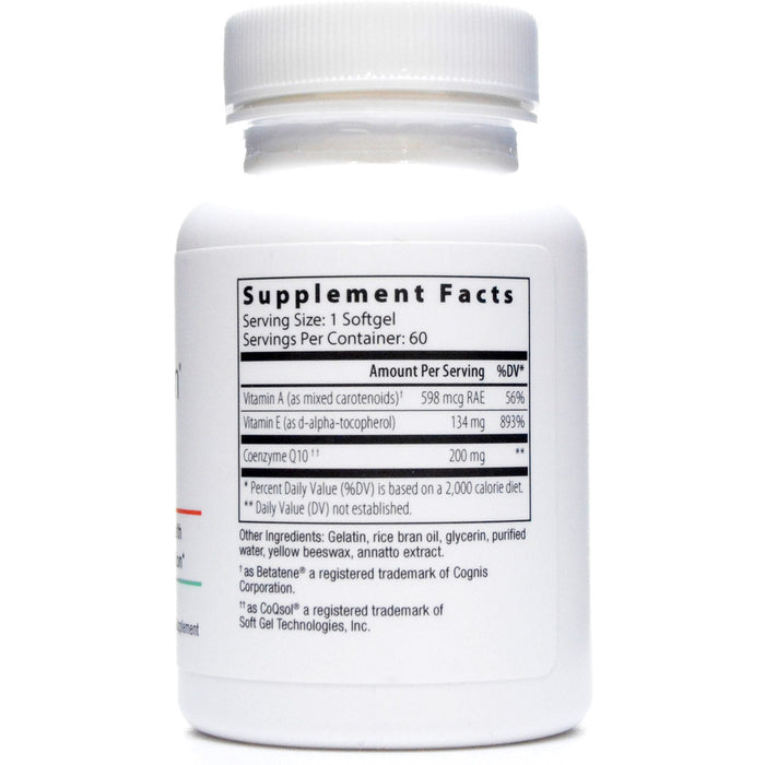 Nutri-Dyn, CoQ10 200 mg 60 softgels Supplement Facts Label