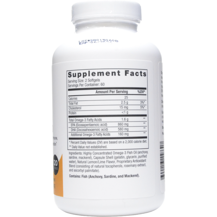 Nutri-Dyn, Omega Pure EPA-DHA 720 120 softgels Supplement Facts Label