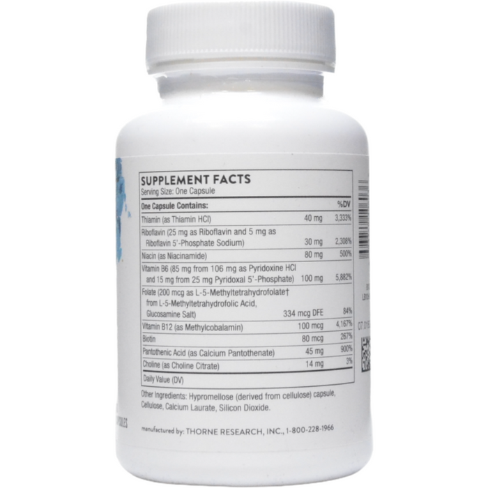 Thorne Research, B-Complex #6 60 Vegetarian Capsules Supplement Facts