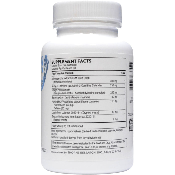 Thorne, Memoractiv 60 capsules Supplement Facts Label
