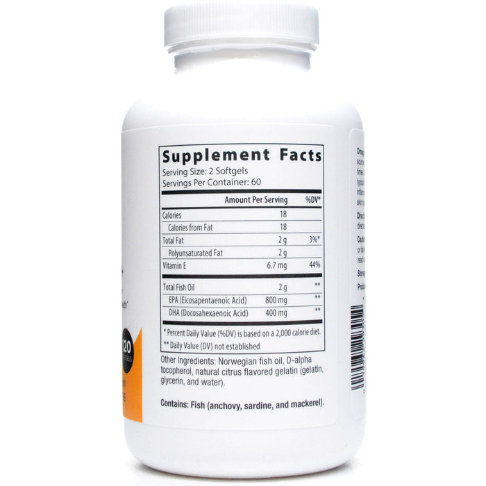 Nutri-Dyn, Omega Pure EPA-DHA 600+ 120 softgels Supplement Facts Label