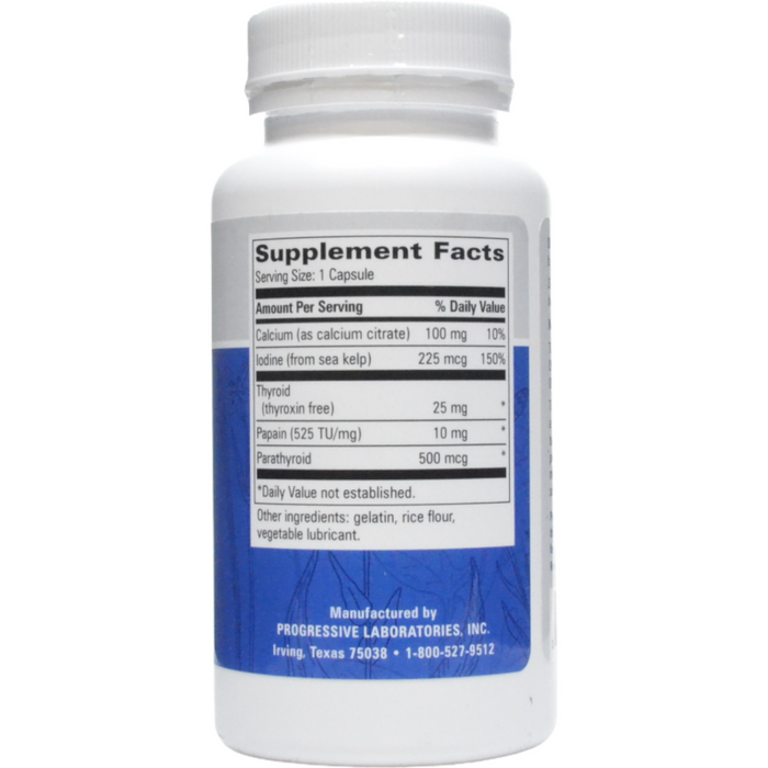 Progressive Labs, Para Thyrolate 90 caps Supplement Facts