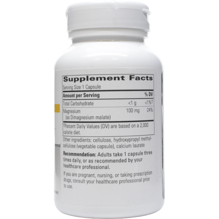 Integrative Therapeutics, Magnesium Malate 100 mg 90 vcaps Supplement Facts