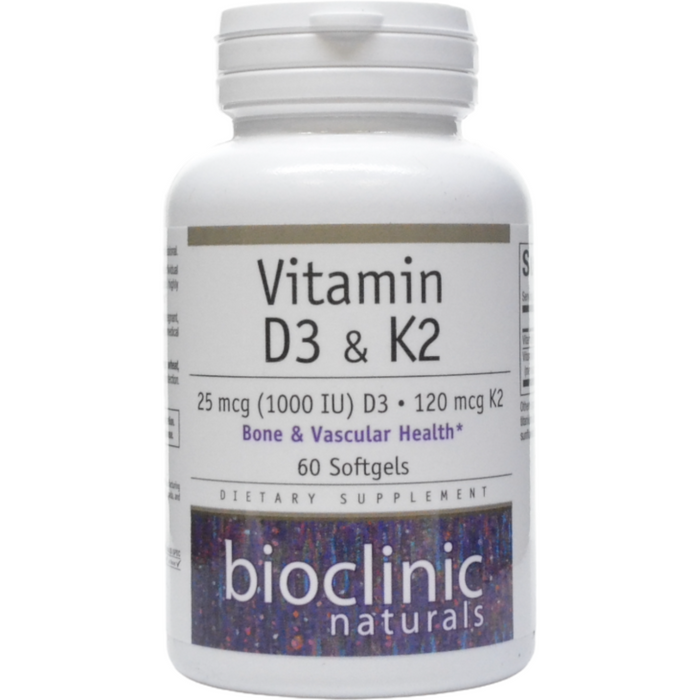 Bioclinic Naturals, Vitamin D3 & K2 60 gels