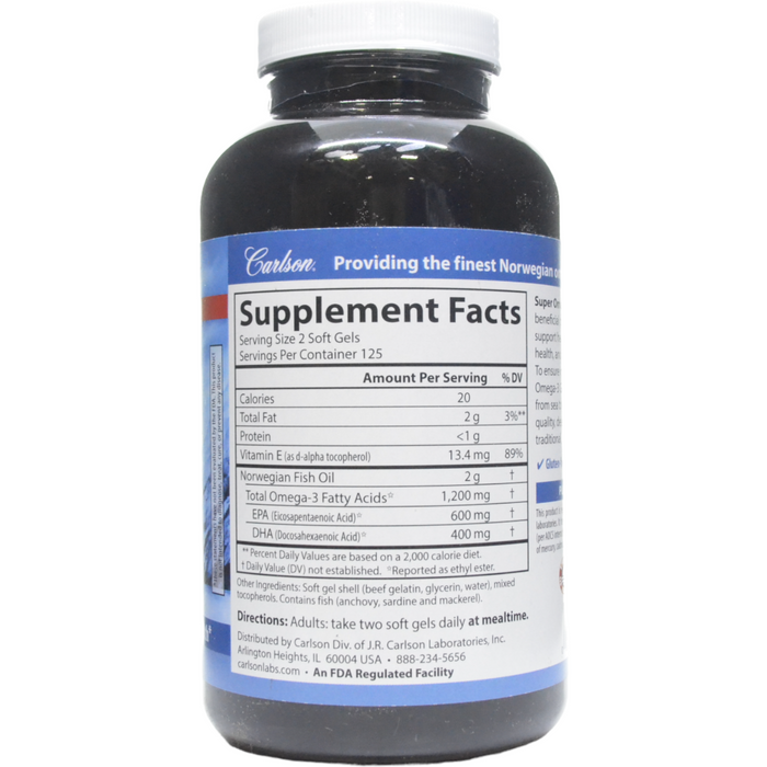 Super Omega3 Fish Oil 1200 mg by Carlson Labs